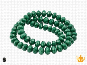 8x6mm Metallic Green Glass Faceted Rondelle About 72 Bead 15.5" [uc3b20]