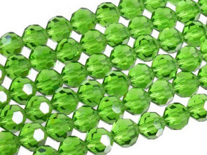 6mm Emerald Glass Faceted Round about 15.5" [uc7a17]