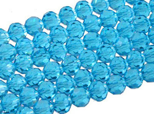 6mm Aquamarine Glass Faceted Round about 15.5" [uc7a26]