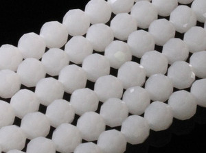 8mm White Opal Quartz Faceted Round Beads 15.5" synthetic [uc8b1]