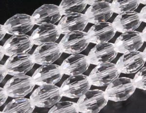 6x8mm Glass Faceted Rice Beads 15.5" [uc12a1]