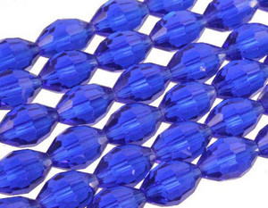 6x8mm Sapphire Glass Faceted Rice about 15.5" [uc12a14]