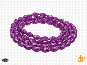 6x8mm Amethyst Glass Faceted Rice about 15.5" [uc12a20]