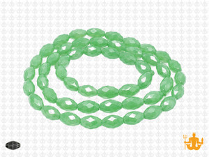8x12mm Green Opal Quartz Faceted Rice Beads 15.5" synthetic [uc13b3]