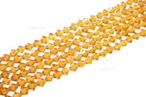 4mm Topaz Glass Faceted Bicone about 14" [uc21a12]