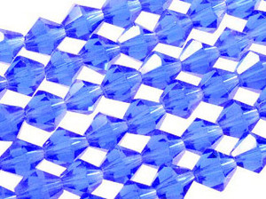 4mm Sapphire Glass Faceted Bicone about 14" [uc21a14]