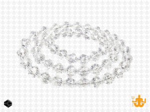 6mm Glass Faceted Bicone About 50 Bead 11" [uc22a1]