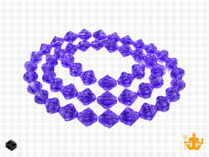 6mm Sapphire Glass Faceted Bicone About 50 Bead 11" [uc22a14]