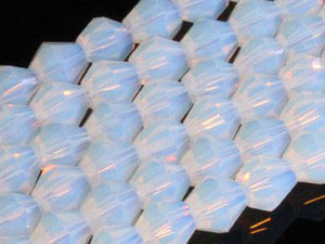 8mm Opalite Faceted Bicone About 40 Bead 12" [uc23a43]