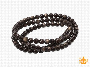 4mm Golden Sheen Obsidian Round Beads 15.5" natural [4r70]