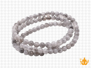 4mm Cloud Crystal Round Beads 15.5" natural [4r76]