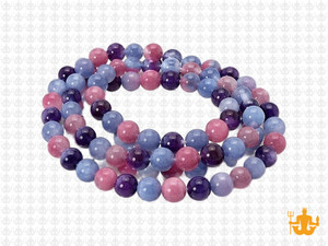 6mm Sunstone, Aquamarine & Amethyst Round Beads 15.5" natural [6r77]