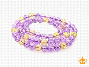 6mm Amethyst & Citrine Crystal Round Beads 15.5" natural [6r9]