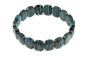 10x15mm Fusion Malachite Oval Elastic Bracelet 7.7" synthetic [b5f3]