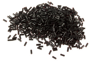 Bugle bead 1.5x2.5mm 1000pcs, Opaque Black [g5w]