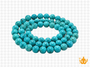 6mm Tibetan Turquoise Round Beads 15.5" stabilized [6c66]