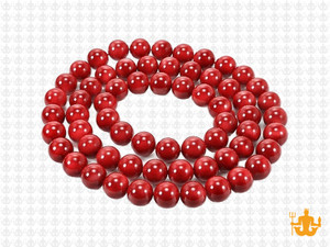 5.3-5.8mm Red Coral Round Beads 15.5" dyed [6d39]