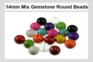 Mix & Match 14mm Gemstone Round Bead 30pcs [x14]