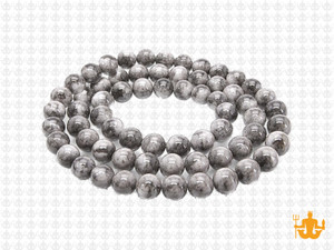 6mm Silver Lace Agate Round Beads 15.5" natural [6r69]