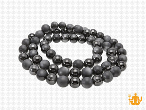 6mm Black Agate Polish & Matte Round Beads 15.5" [6x8]