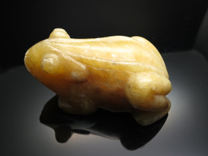 3" Golden Jade Frog Carving Collectible (Measure 75x50x30mm) [yc6]