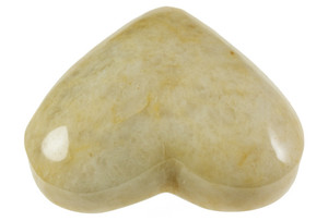3.3" Golden Jade Puff Heart Collectible (Measure 82x68x36mm) [yc20]