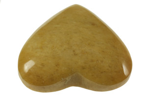 3.3" A Grade Golden Jade Puff Heart Collectible (Measure 82x68x36mm) [yc23]