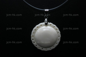 25x25mm Buffalo Bone Round Designer Bead Pendant [z1080]