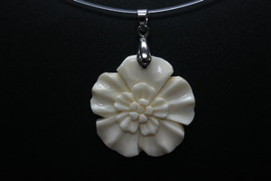 30x30mm Buffalo Bone flower Designer Bead Pendant [z5066]