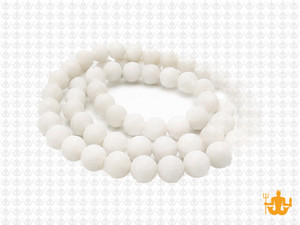 6mm Matte White Quartz Round Beads 15.5" [6a76m]