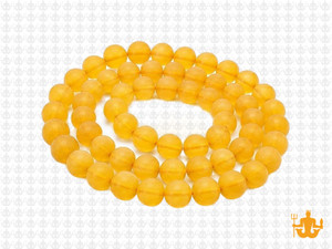 6mm Matte Topaz Round Beads 15.5" synthetic [6a7m]
