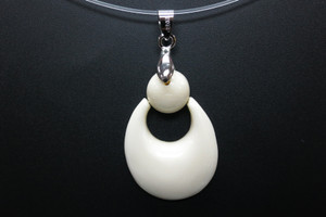 28X32mm Buffalo Bone Dangling Designer Bead Pendant [z1595]