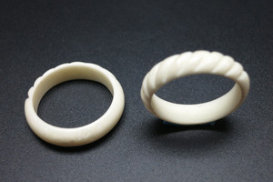 3mm Buffalo Bone Rope Flat Ring [z1806]