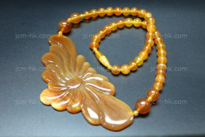 115X55mm Amber Horn Beads Necklace 18" [z1846]