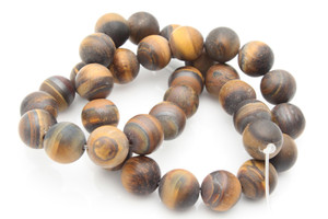 6mm Matte Tiger Eye Round Beads 15.5" natural [6d2m]