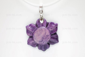 30x35mm Buffalo Bone Designer Bead Pendant, Natural Dyed [z5239]