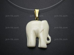 20x32mm Buffalo Bone Elephant Designer Bead Pendant [z5755]