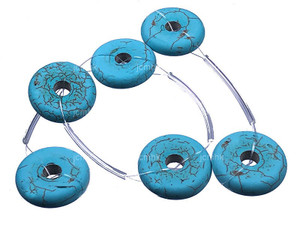 20mm Matte Turquoise Donut Beads 15.5" [s601m]