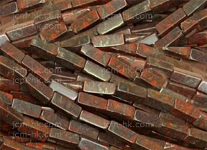 4x13mm Poppy Jasper Cube Beads 15.5" natural [h2b22]