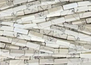 4x13mm White Howlite Cube Beads 15.5" natural [h2b9]