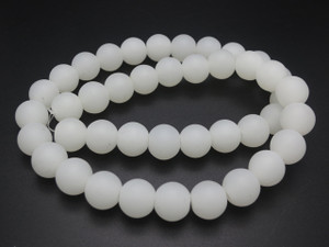 12mm Matte White Quartz Round Beads 15.5" [12a76m]
