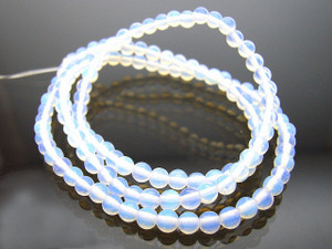 3mm Moonstone Opalite Round Beads 15.5" synthetic [3a43]