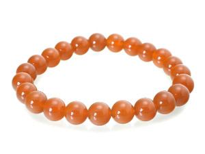 4mm Apricot Jade Elastic Bracelet 7.5" Natural Dyed [b1c59]