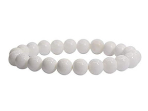 6mm White Jade Elastic Bracelet 7.5" natural [b2b40]