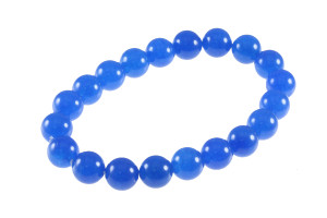 8mm Turquoise Jade Elastic Bracelet 7.5"Natural Dyed [b3b75]