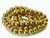 8mm Hematite Gold Round Beads 15.5" coated [8a21g]