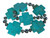 40mm Blue Turquoise Torques Plus Sign Beads 15.5" stabilized [t261fb]