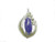 925 Sterling Silver 16x28mm Denim Lapis Flower Pendant [y817a]