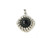 925 Sterling Silver 20mm Black Onyx Pendant [y806d]