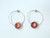925 Sterling Silver 25mm Hoop Earring With 10mm Fire Red Agate Donut [y805j]